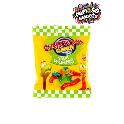 Cartoon Candy Sour Worms 125g
