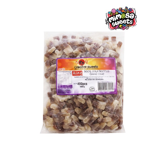 King Candy Gummy Sour Cola Bottles 1kg