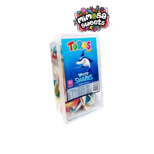 Toros Gummy Jelly White Sharks Tub 50's