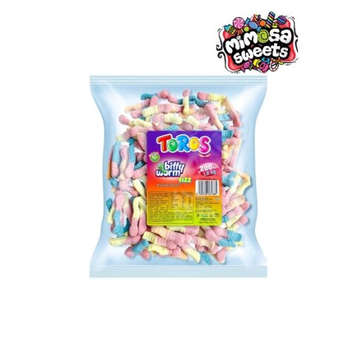 Toros Gummy Bitty Worm Fizz Packet 150's