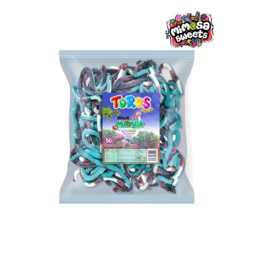Toros Gummy Mamba Sour Fizzy Blackcurrant Packet 50's