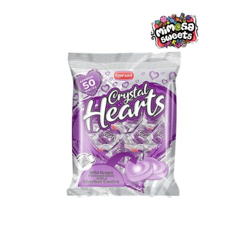 Good Luck Sweets Crystal Hearts Wild Grape 50's