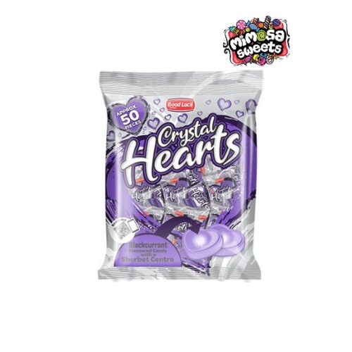 Good Luck Sweets Crystal Hearts Blackcurrant 50's