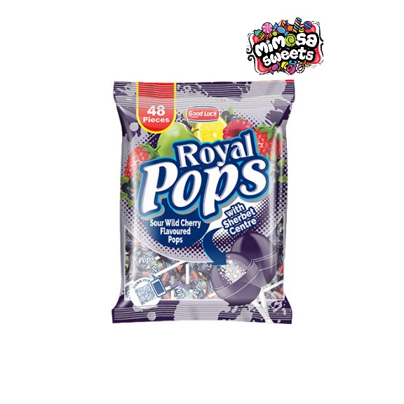 Good Luck Sweets Royal Pops Sour Wild Cherry 48's - MIMOSA SWEETS
