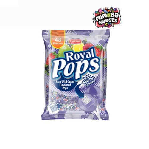 Good Luck Sweets Royal Pops Sour Wild Grape 48's