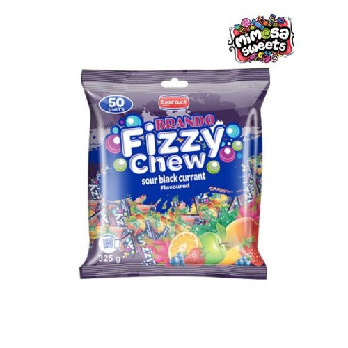 Good Luck Sweets Brando Fizzy Chew Sour Blackcurrant 50's