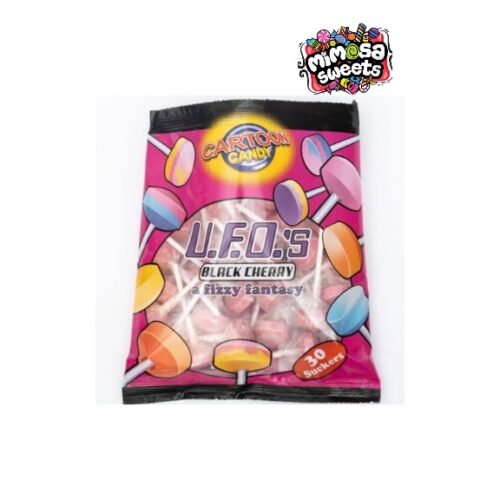 Cartoon Candy UFO'S Black Cherry Lollipops Wrapped 30's