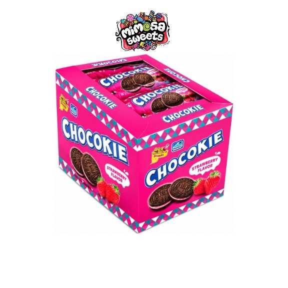 Ama Bom Biskio Chocokie Sandwich Biscuits Strawberry Box 25gx20