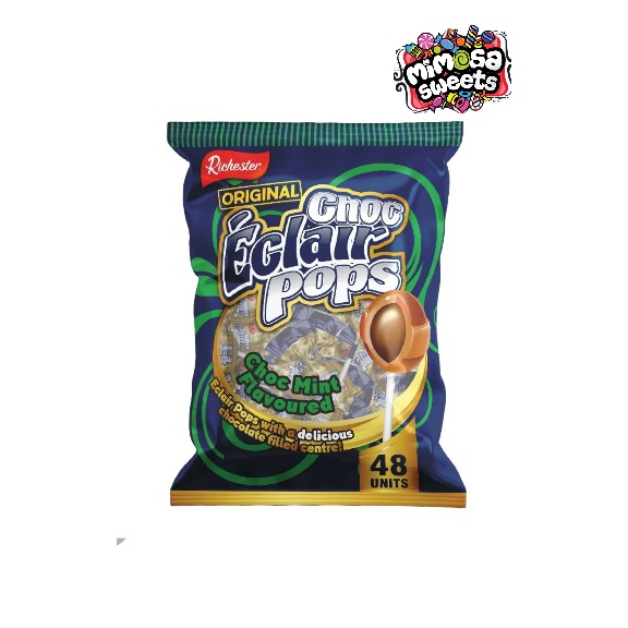 Richester Choc Eclair Pops Choc Mint Lollipops 48's