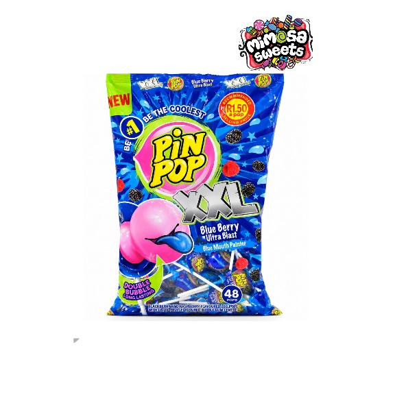Aldor Pin Pop XXL Blue Berry Ultra Blast Lollipops 48's