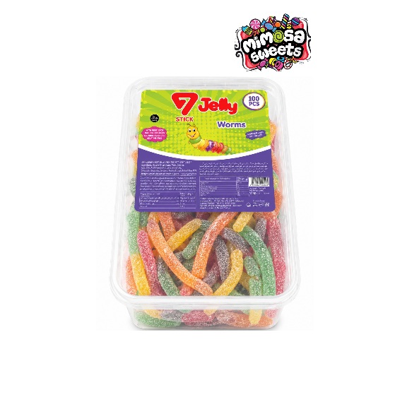 7 Stick Jelly Sour Worms 900g