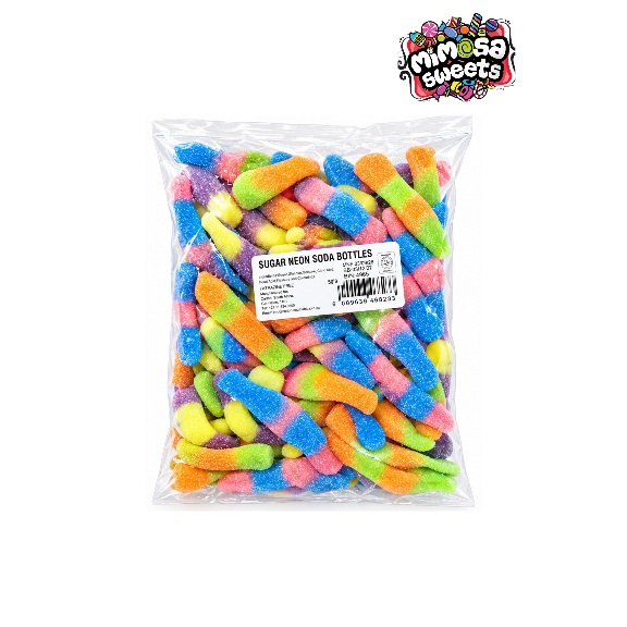 Cartoon Candy Yummy Gummy Sugar Neon Soda Bottles 50's