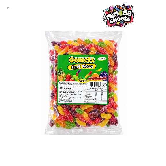 Krs Gomets Gummy Fruit Worms 160's